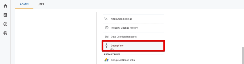 Going to the GA4 DebugView