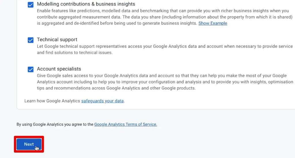 Going to the property creation settings