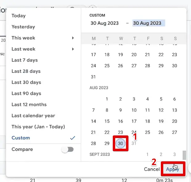 Looking at the data from August 30, 2023