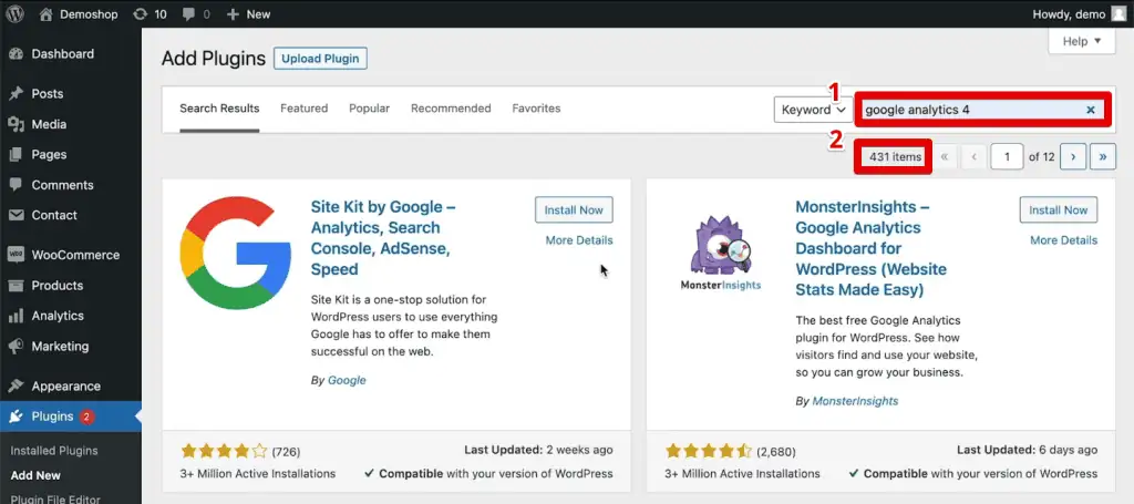 Looking for GA4 plugins in WordPress