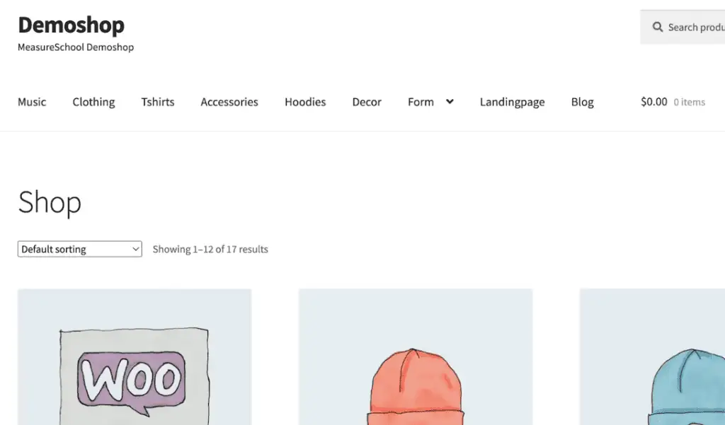 MeasureSchool demo shop