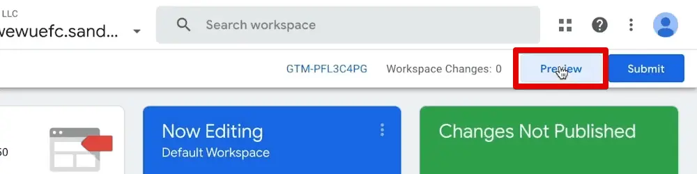 Opening the GTM preview mode