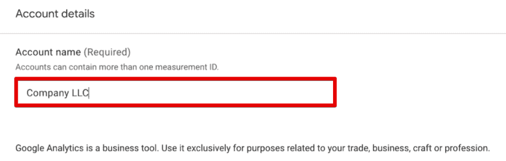 Providing an account name