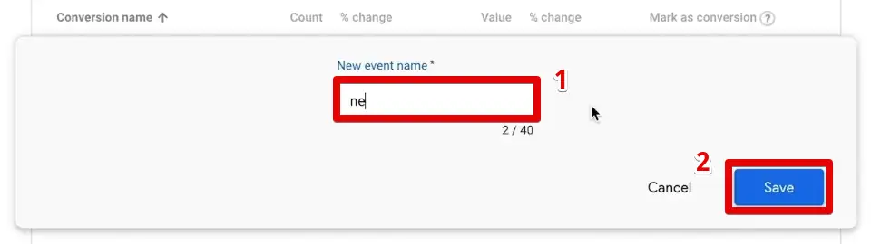 Saving the new conversion
