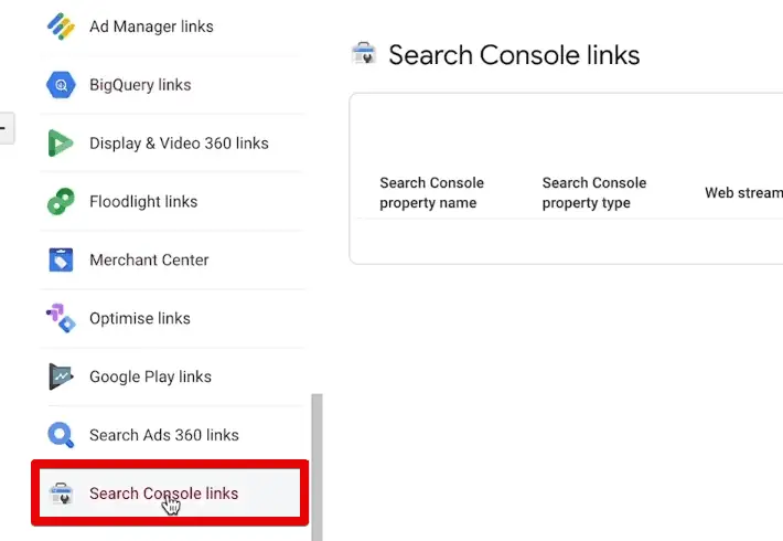 Search Console product links