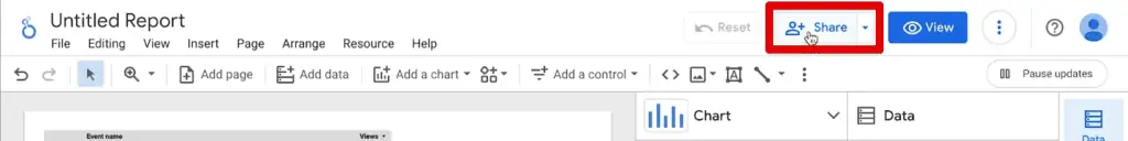 Sharing the Looker Studio report