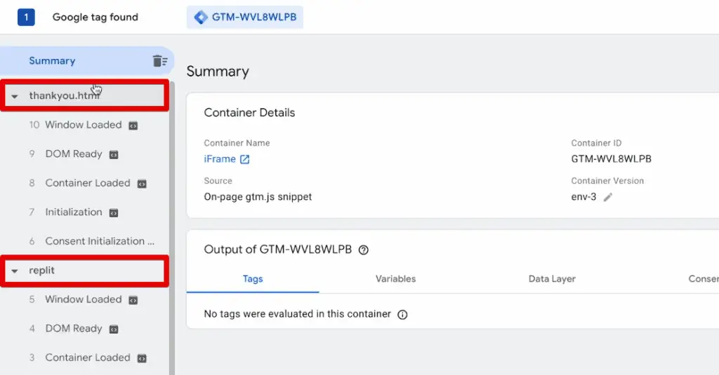 Successful implementation of GTM on the iframe pages