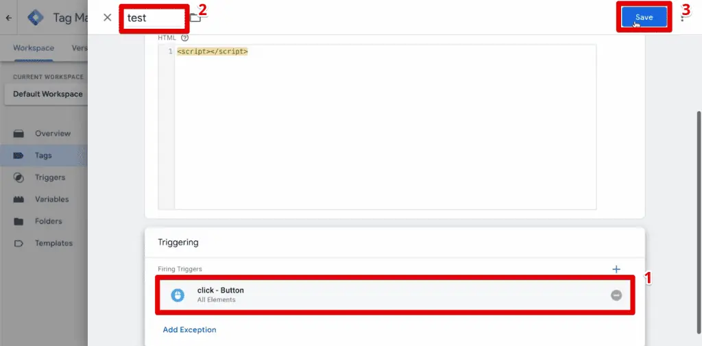 Test custom HTML tag configuration