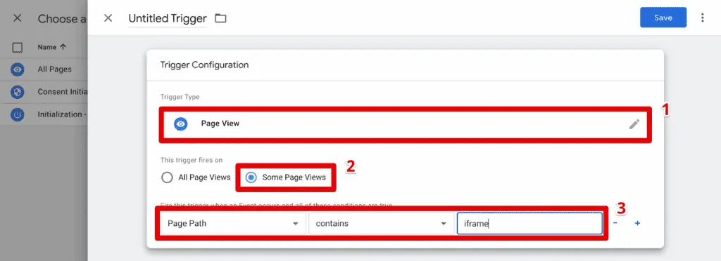 Trigger configuration of the post-message listener