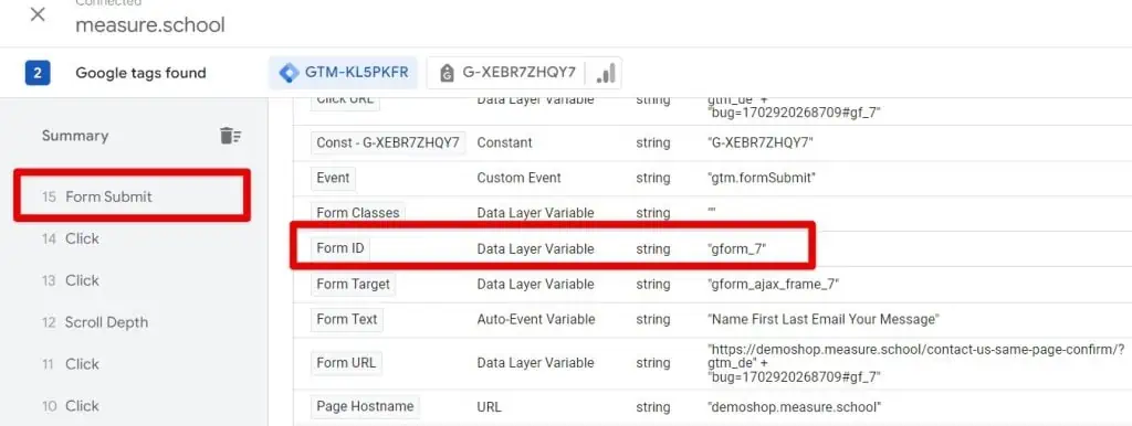 Form ID variable in GTM