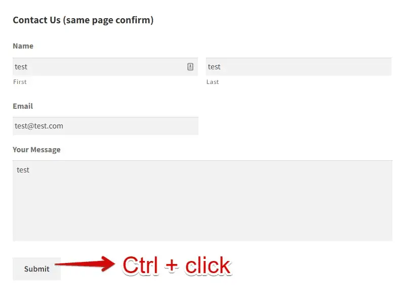 Opening a new tab when clicking submit