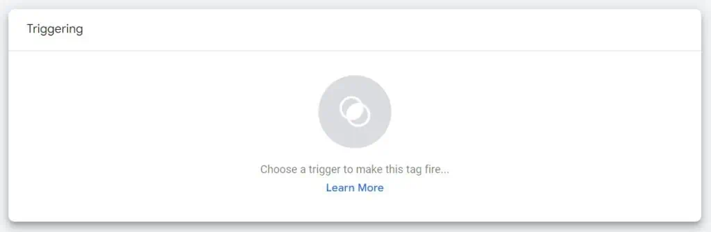 Triggering section in GTM