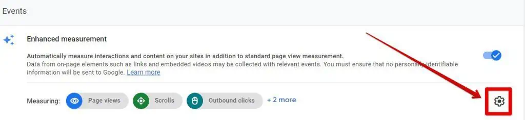 Accessing Enhanced measurement settings