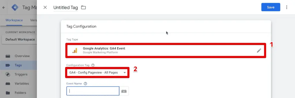 GA4 event tag initial setup