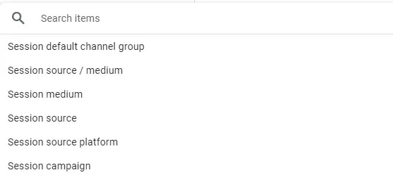 Traffic acquisition report dimensions