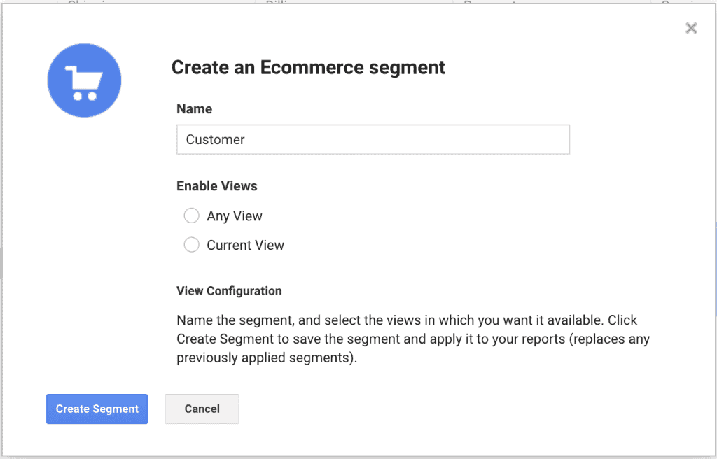UA segments in the checkout behavior report