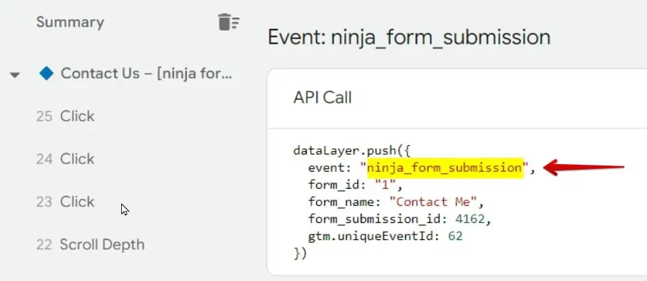 Copying Ninja form submission event