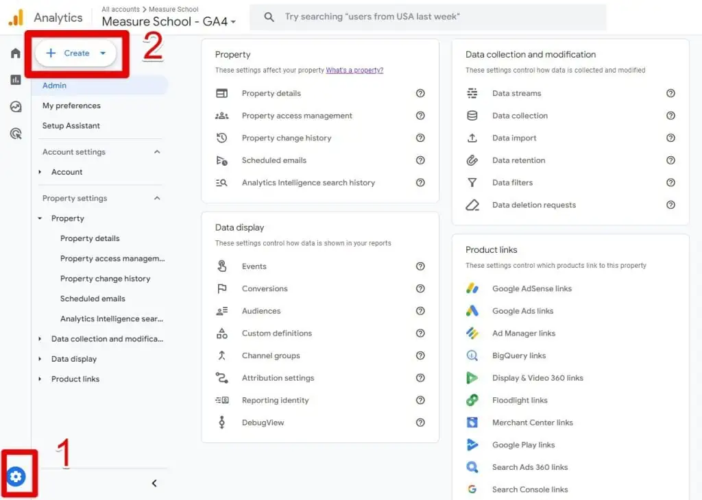 Creating a GA4 property