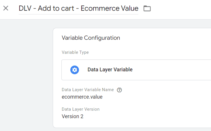 Data Layer Variable name