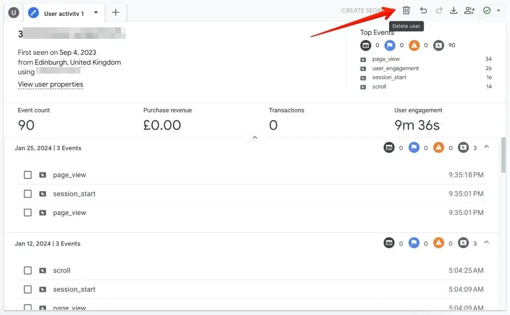 Delete user option in User Explorer