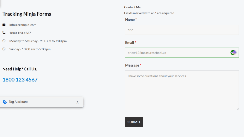 Filling a Ninja form