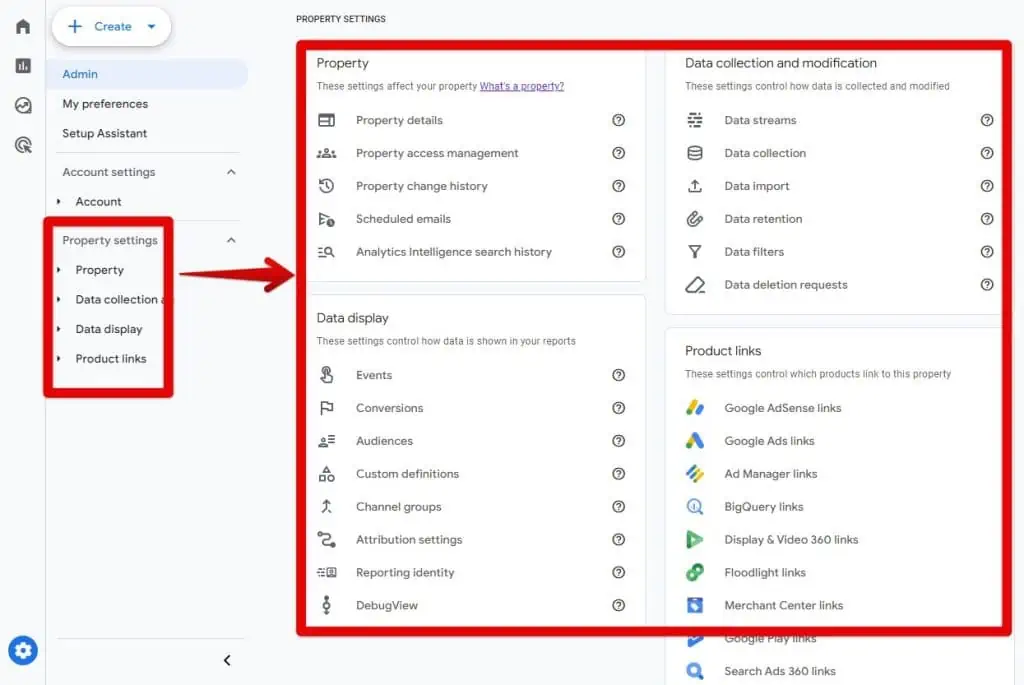 Project settings cards