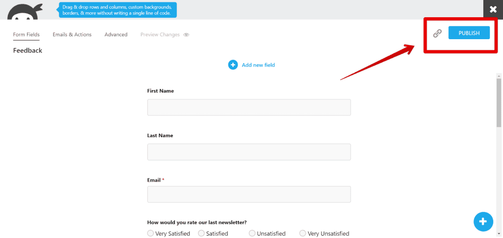 Publishing a Ninja form template