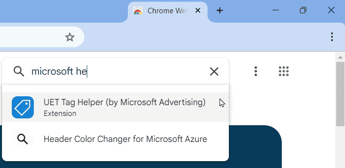 UET Tag Helper extension