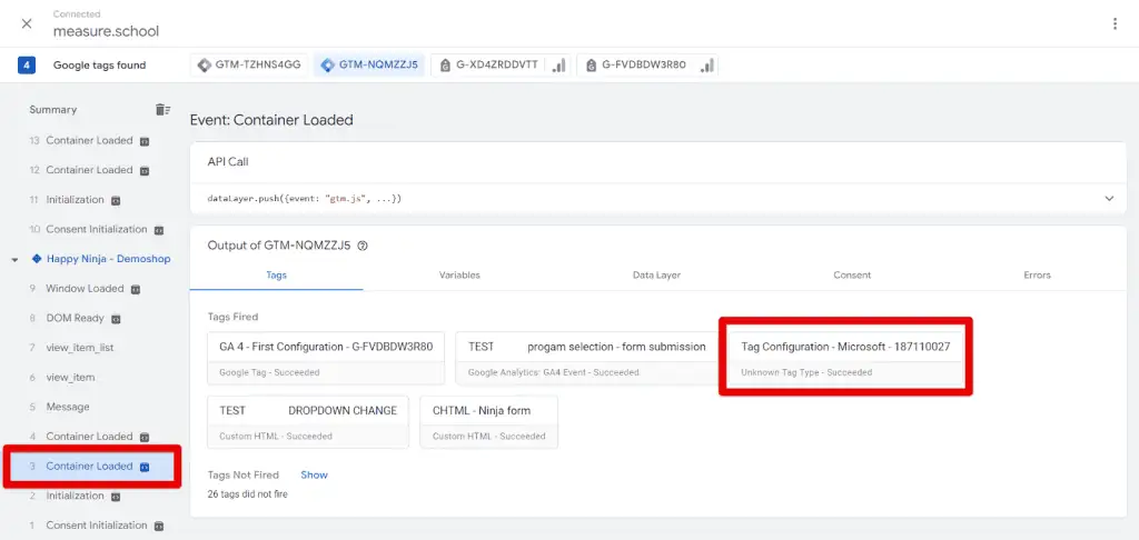 UET tag on all pages validated
