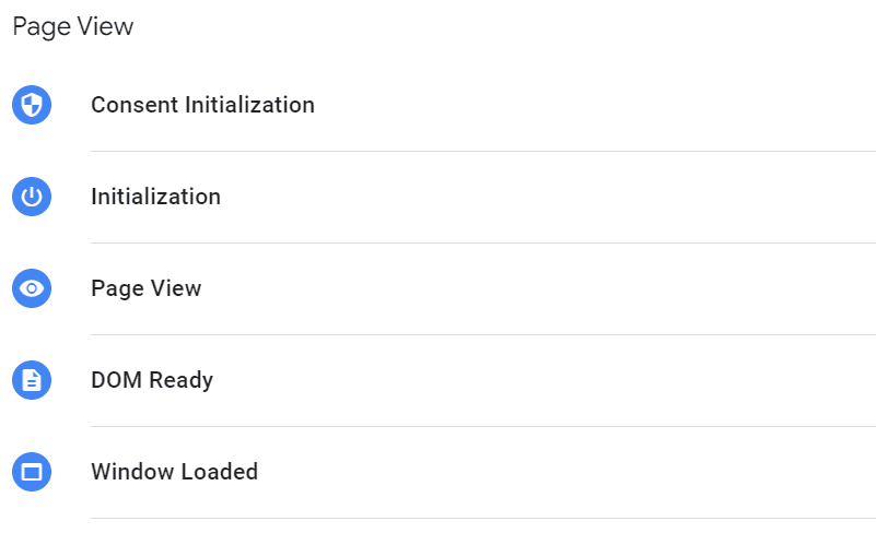 5 types of page view triggers in GTM