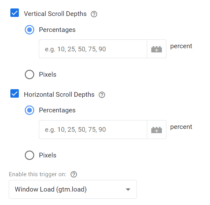Scroll trigger firing conditions