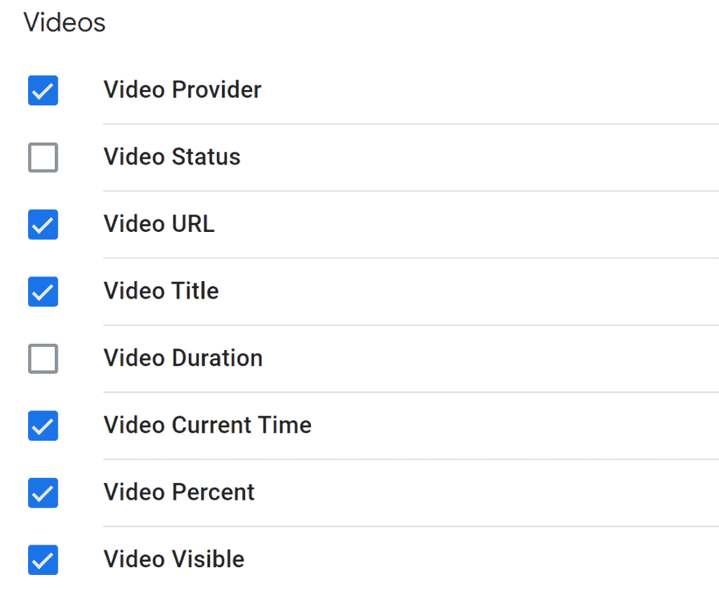 Video Variables for the YouTube Trigger