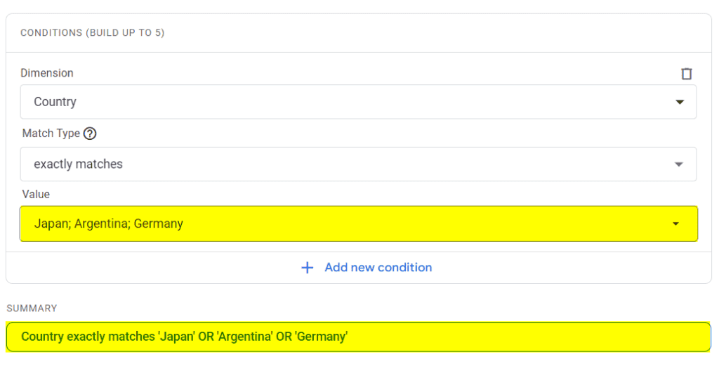Comparisons with grouped values using OR logic