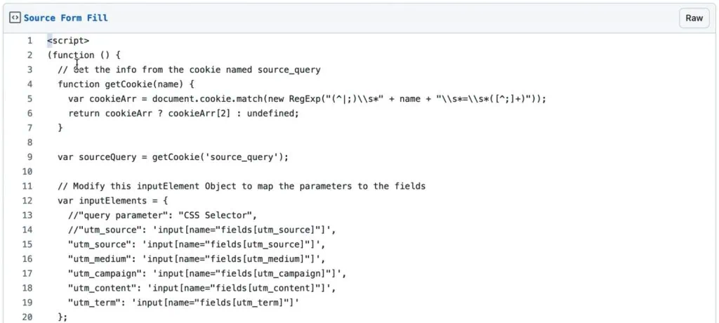Copying the Source Form Fill code