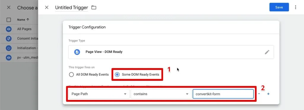 Creating a DOM-ready trigger for the page with the ConvertKit form