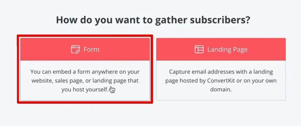 Creating a new form in ConvertKit