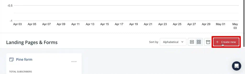 Creating a new landing page or form in ConvertKit