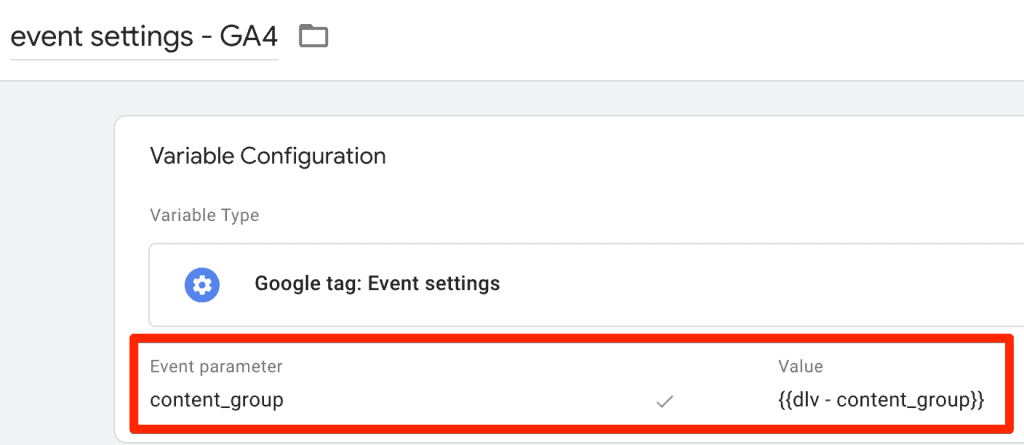 GA4 event settings variable