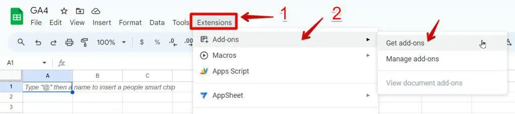 Getting add-ons in Google Sheets