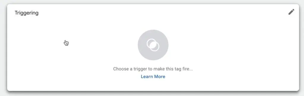 Setting the trigger for the set cookie tag