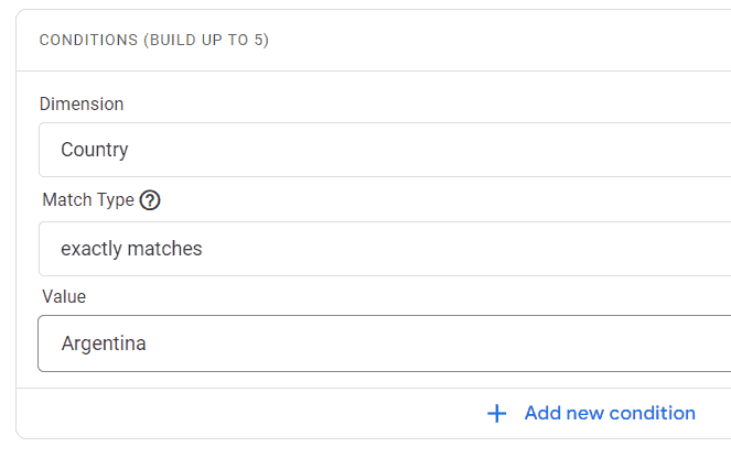 Specifying the comparison conditions