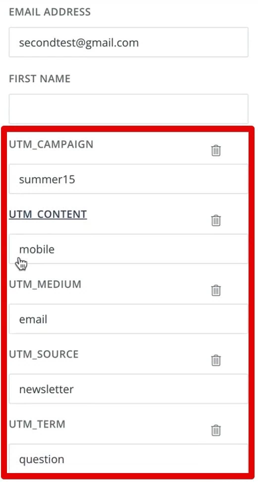 UTM information in ConvertKit
