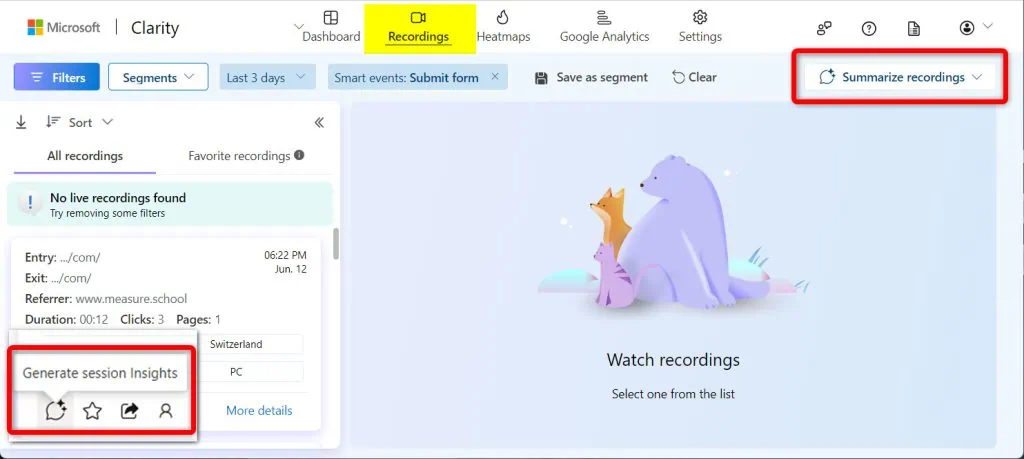 Clarity generative AI for recordings