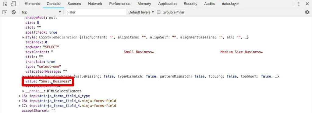 Company size value in the data layer
