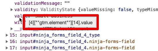 Hovering over the company size value in the data layer