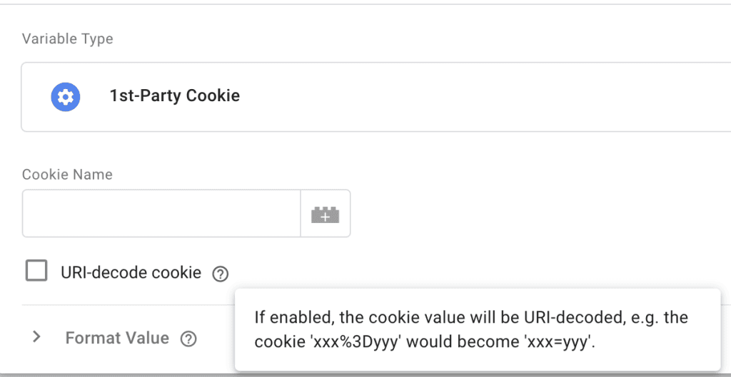 1st party cookie variable