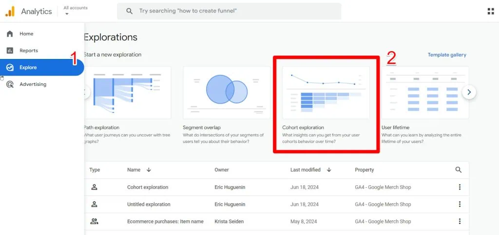 Cohort Exploration card