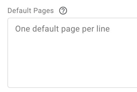 Default pages for path component