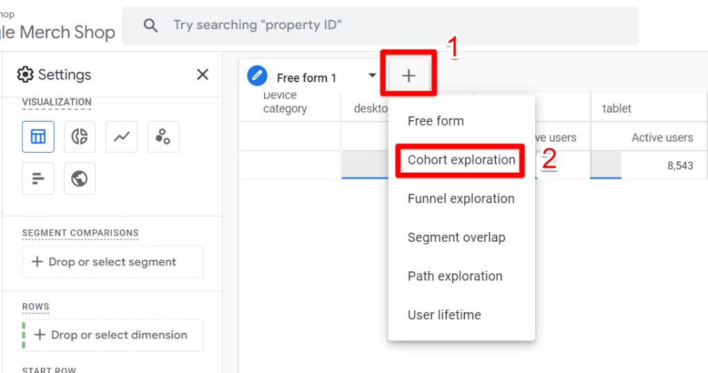 New cohort exploration integration