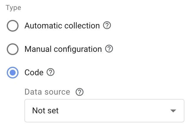 Using code option to collect user-provided information